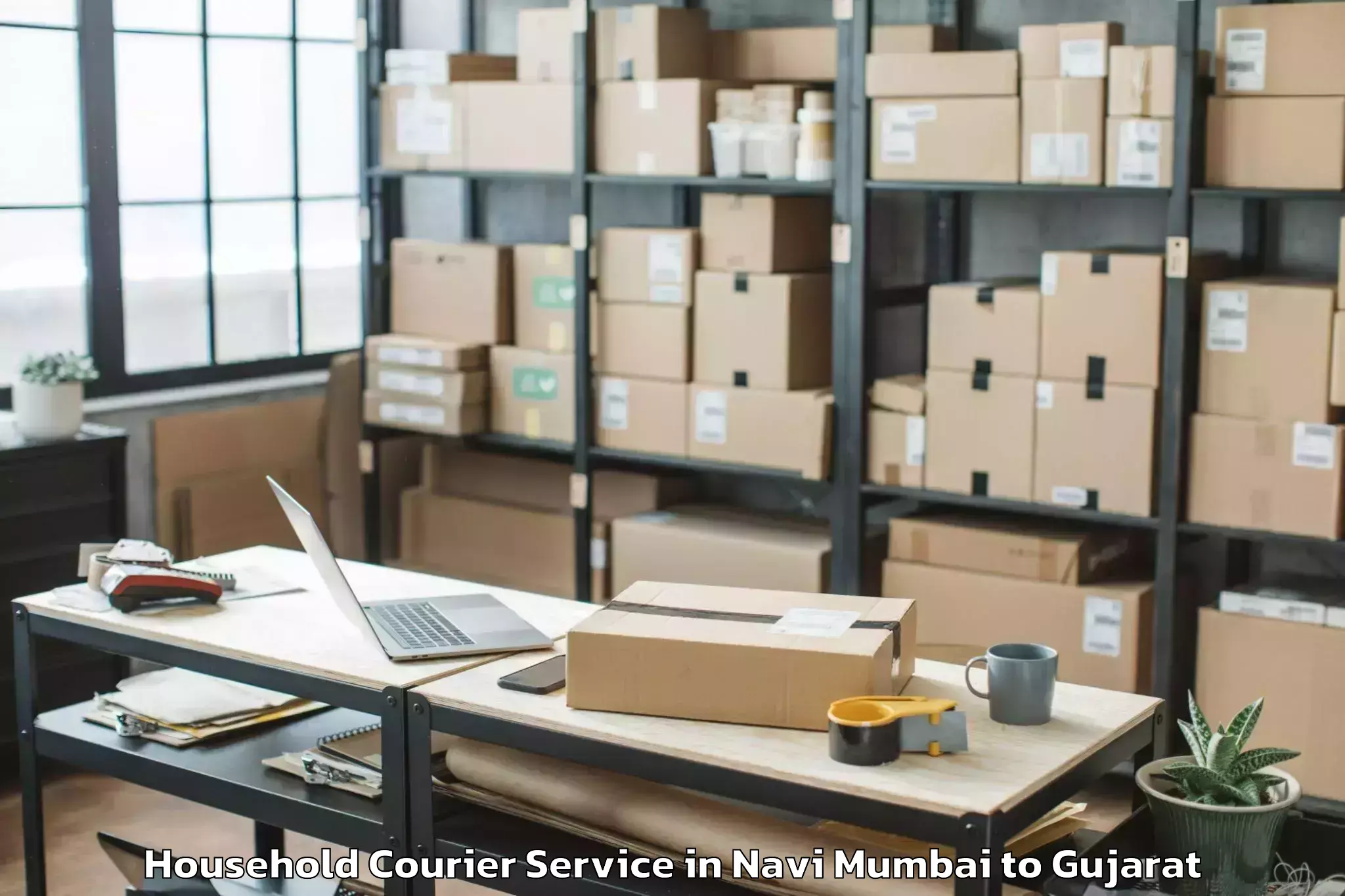 Top Navi Mumbai to Siddhpur Household Courier Available